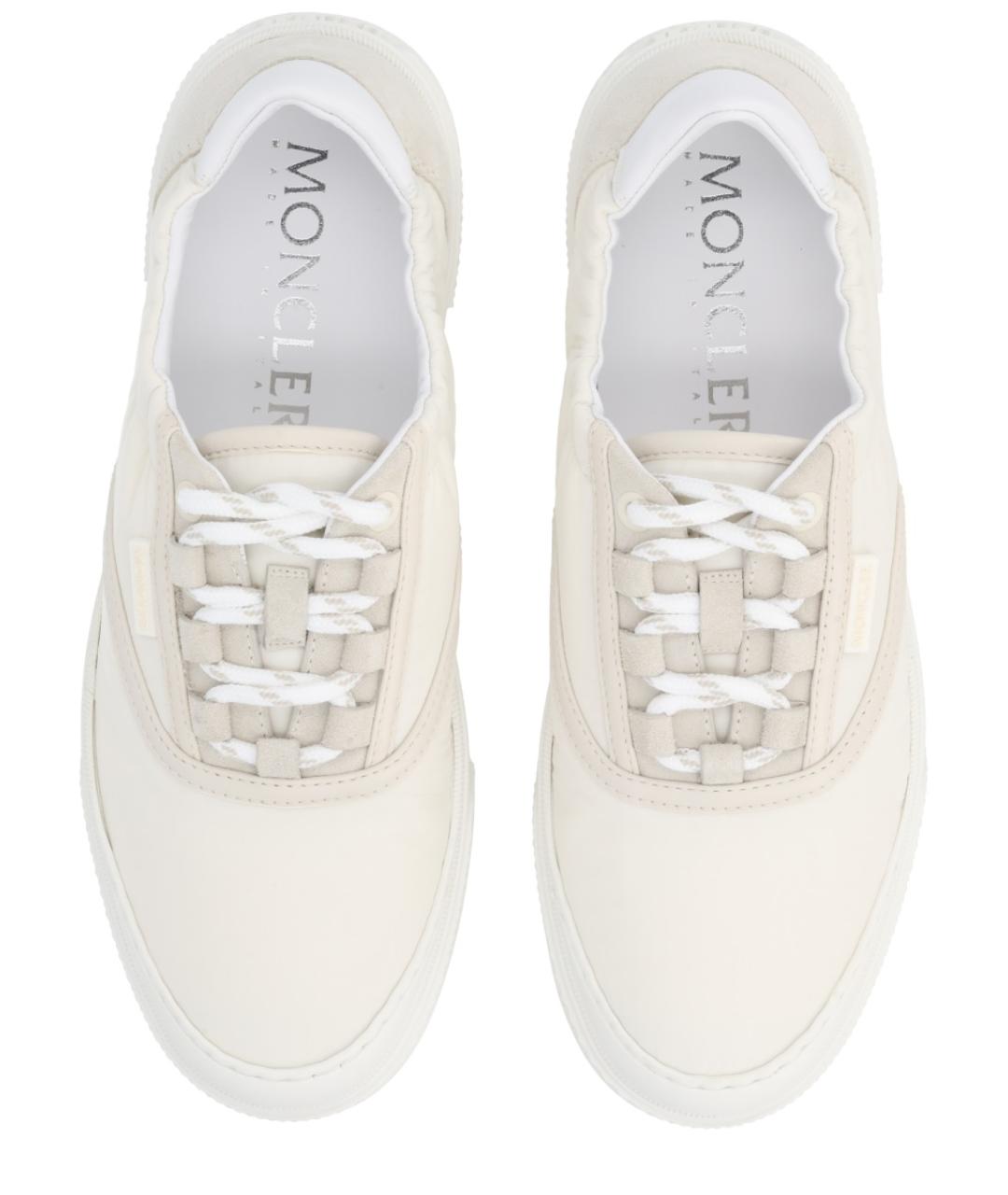 MONCLER Белые кожаные кеды, фото 5