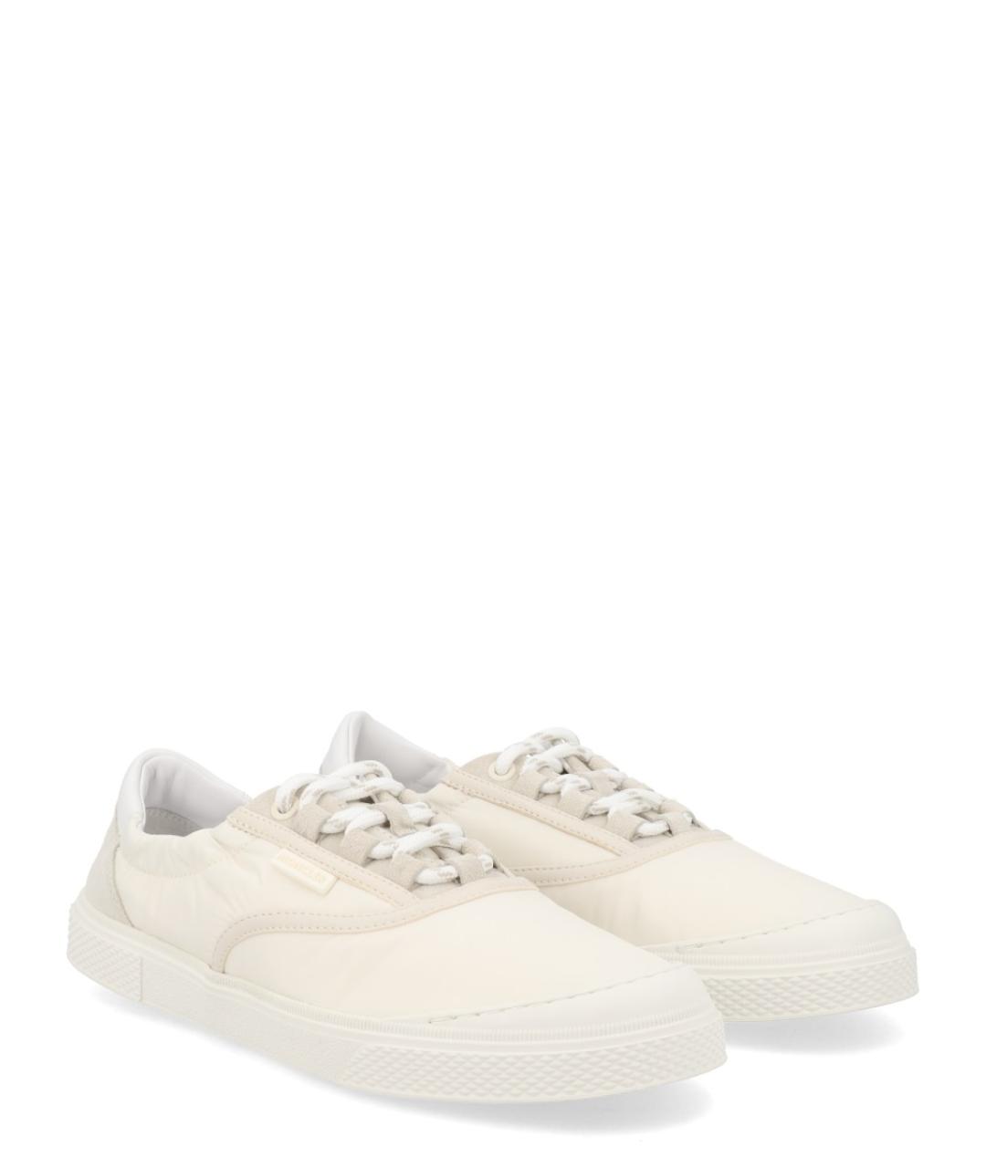 MONCLER Белые кожаные кеды, фото 2