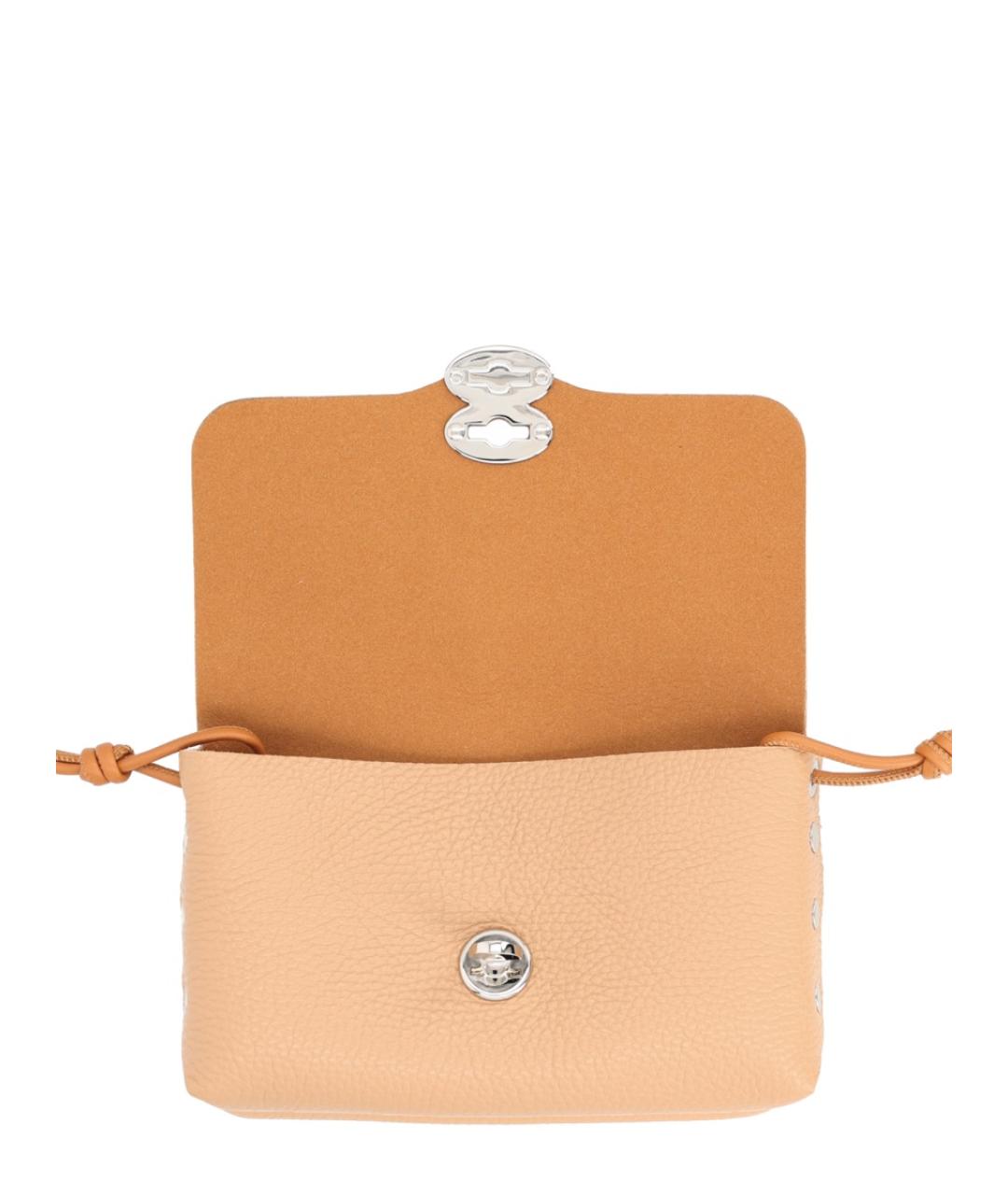 ZANELLATO Бежевая кожаная сумка через плечо, фото 4