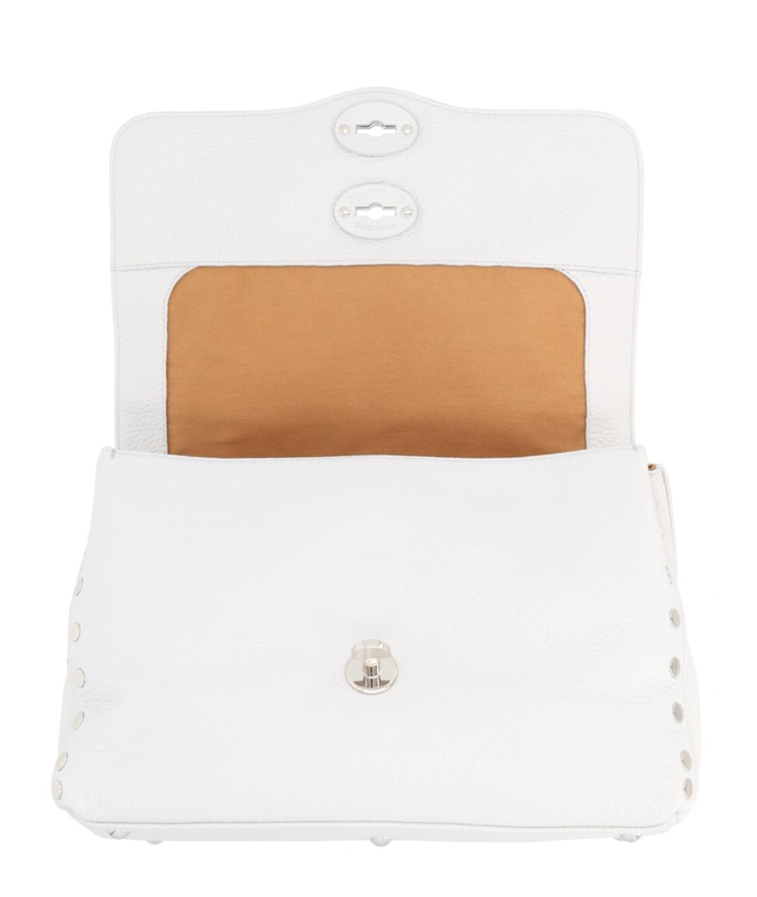 ZANELLATO Серая кожаная сумка с короткими ручками, фото 4