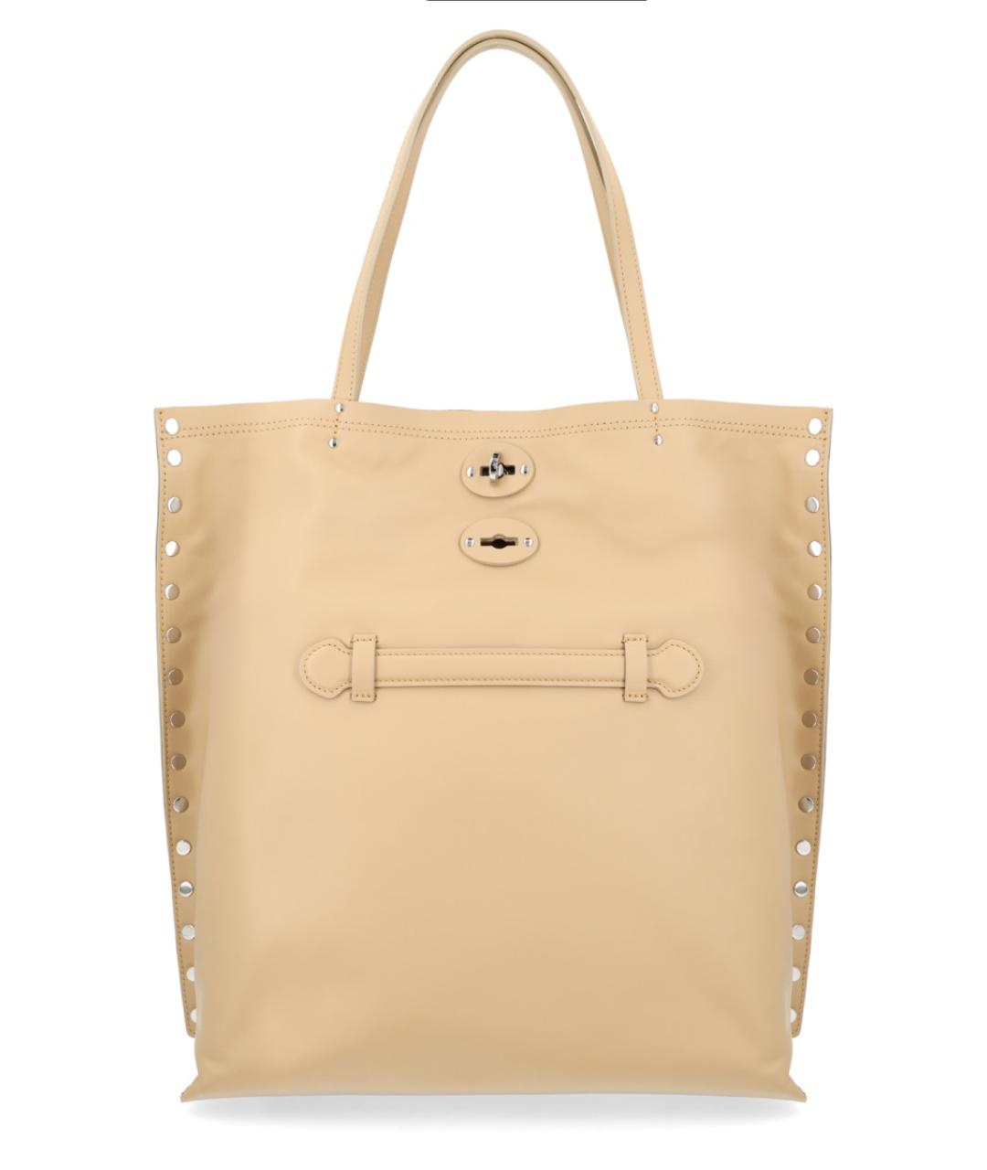 ZANELLATO Бежевая кожаная сумка тоут, фото 1