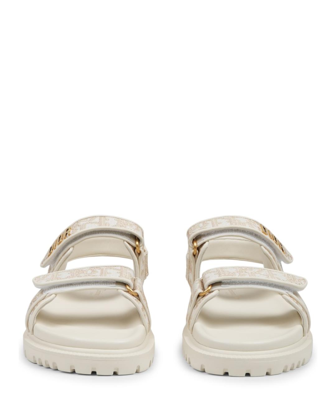 CHRISTIAN DIOR Бежевые текстильные сандалии, фото 1