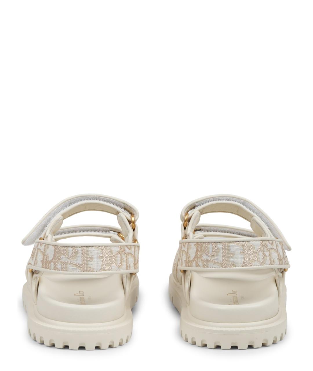 CHRISTIAN DIOR Бежевые текстильные сандалии, фото 2
