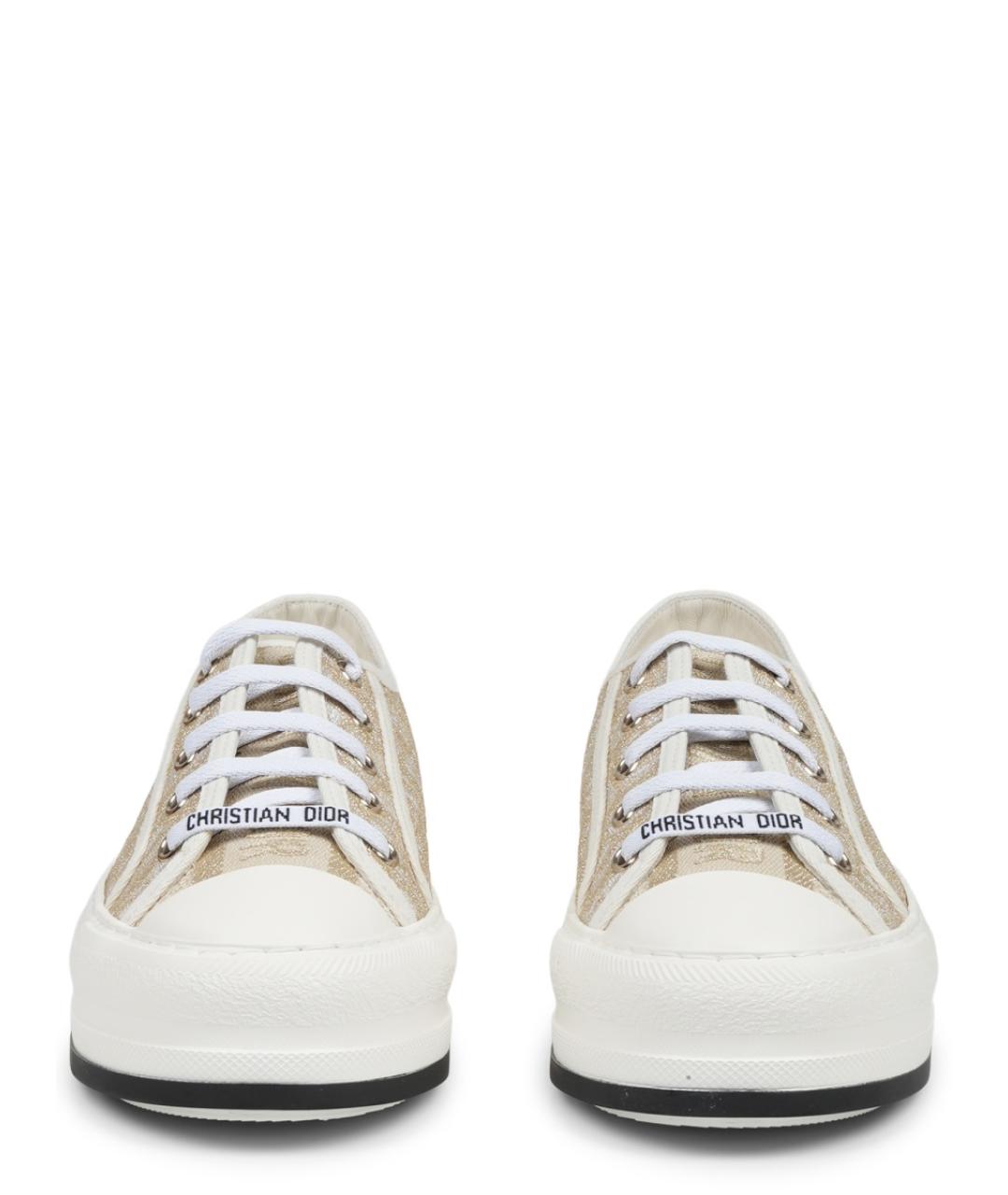 CHRISTIAN DIOR Бежевые текстильные кеды, фото 3