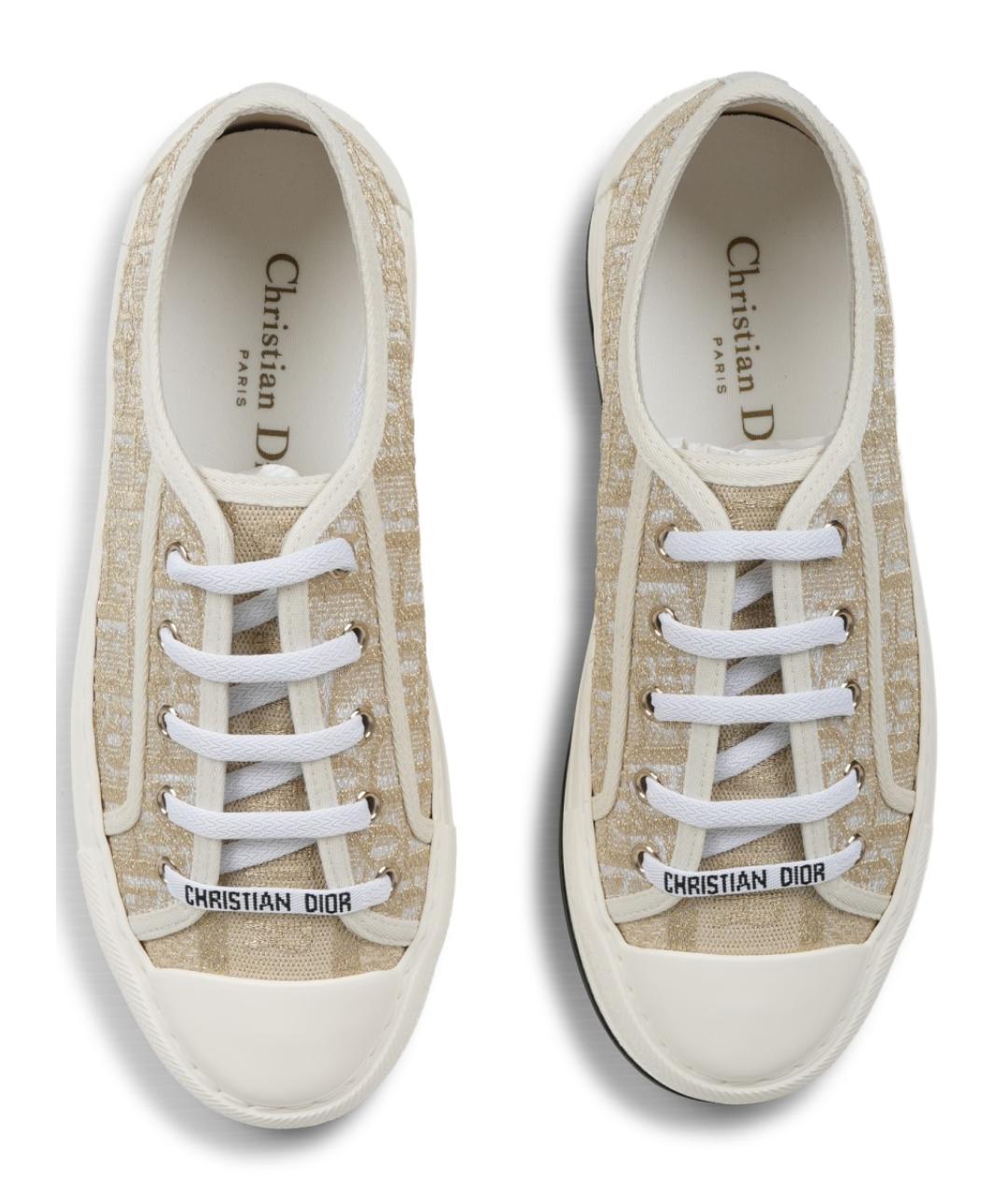 CHRISTIAN DIOR Бежевые текстильные кеды, фото 5