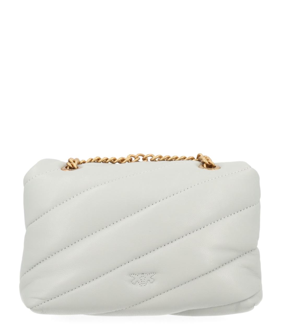 PINKO Серая кожаная сумка через плечо, фото 3