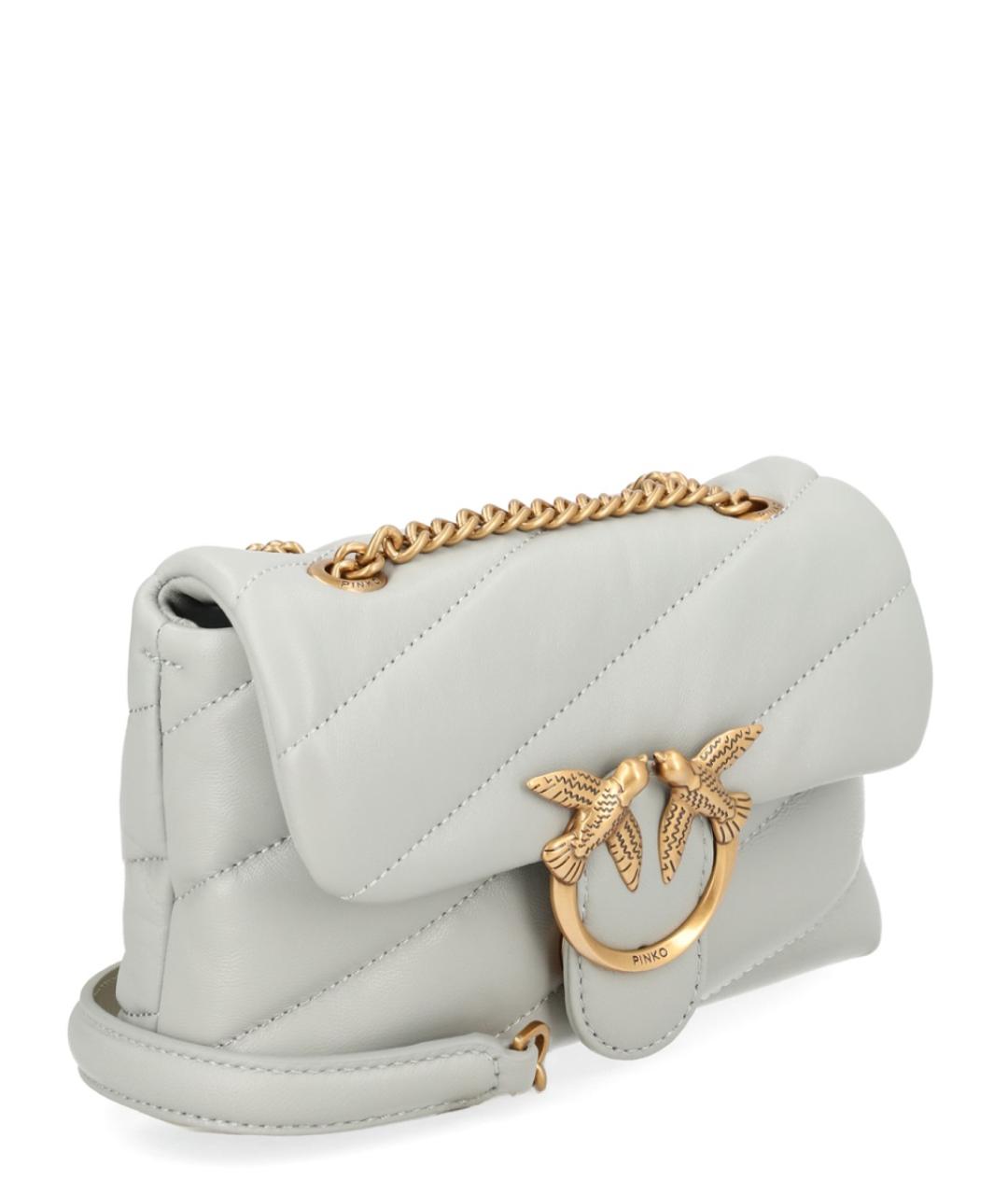 PINKO Серая кожаная сумка через плечо, фото 2
