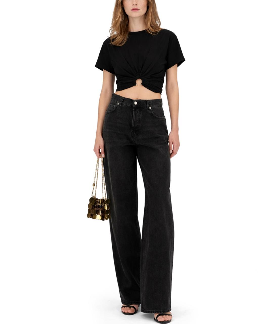 PACO RABANNE Черная хлопковая футболка, фото 2