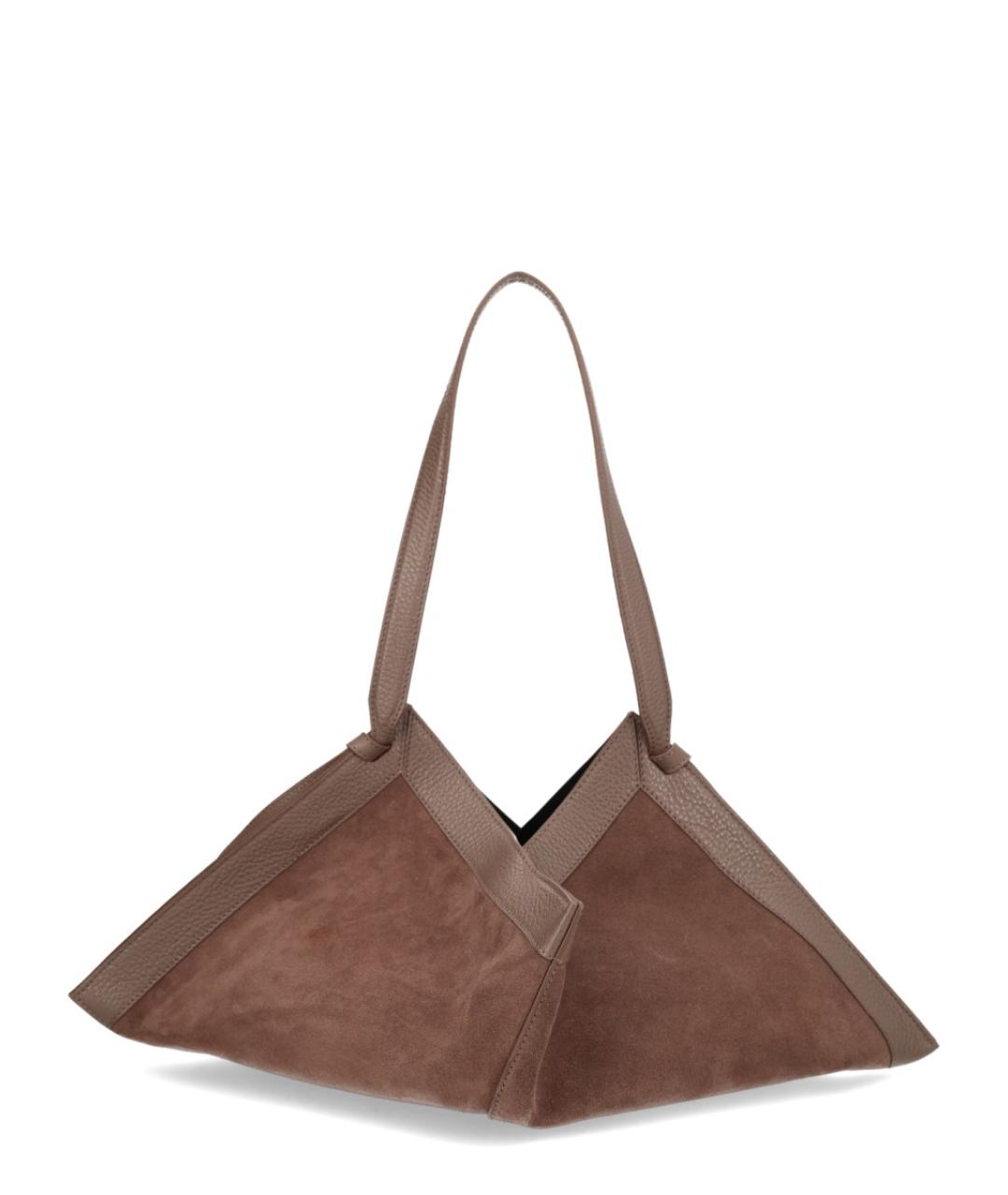 YUZEFI Коричневая замшевая сумка через плечо, фото 3