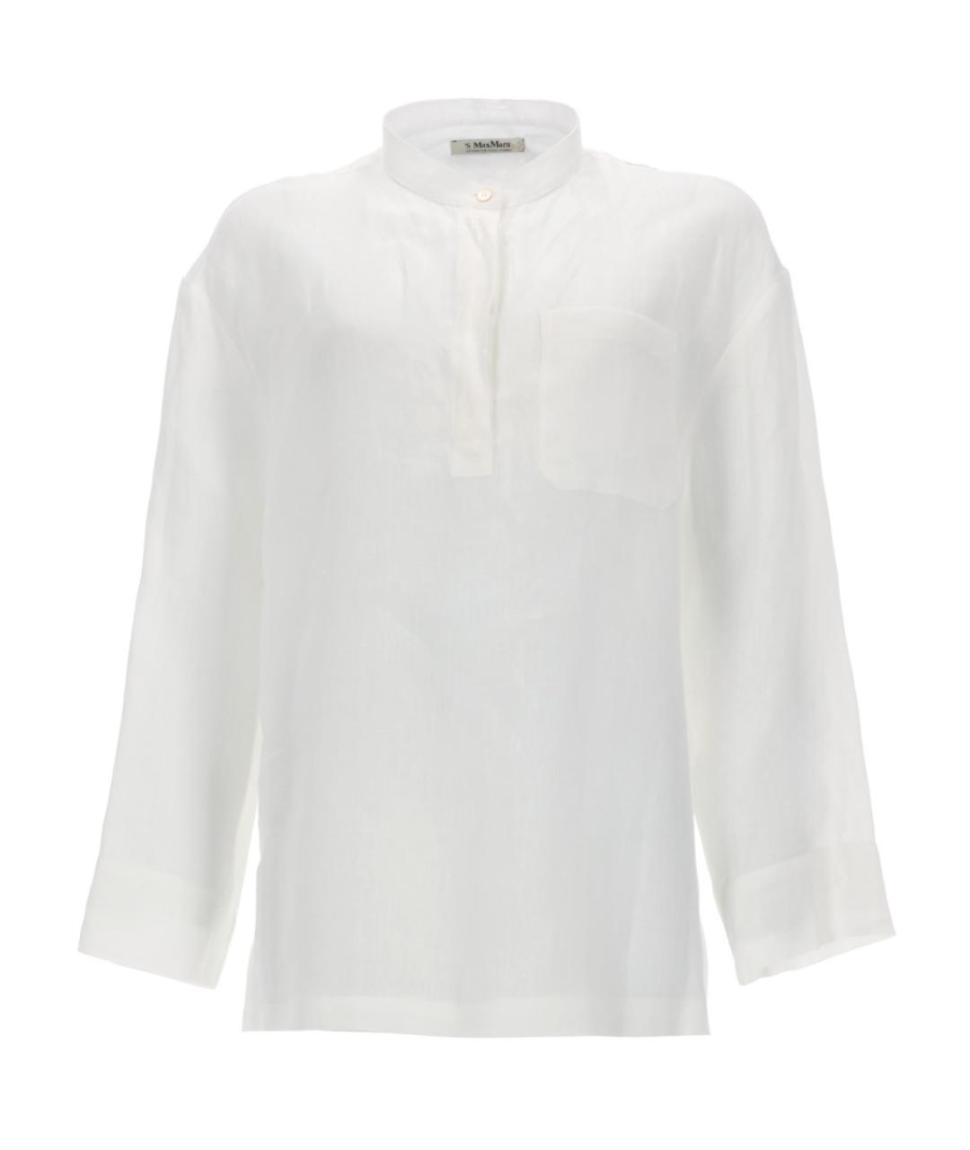 'S MAX MARA Белая льняная рубашка, фото 1