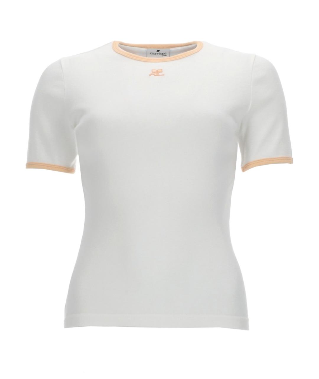COURREGES Белая хлопковая футболка, фото 1