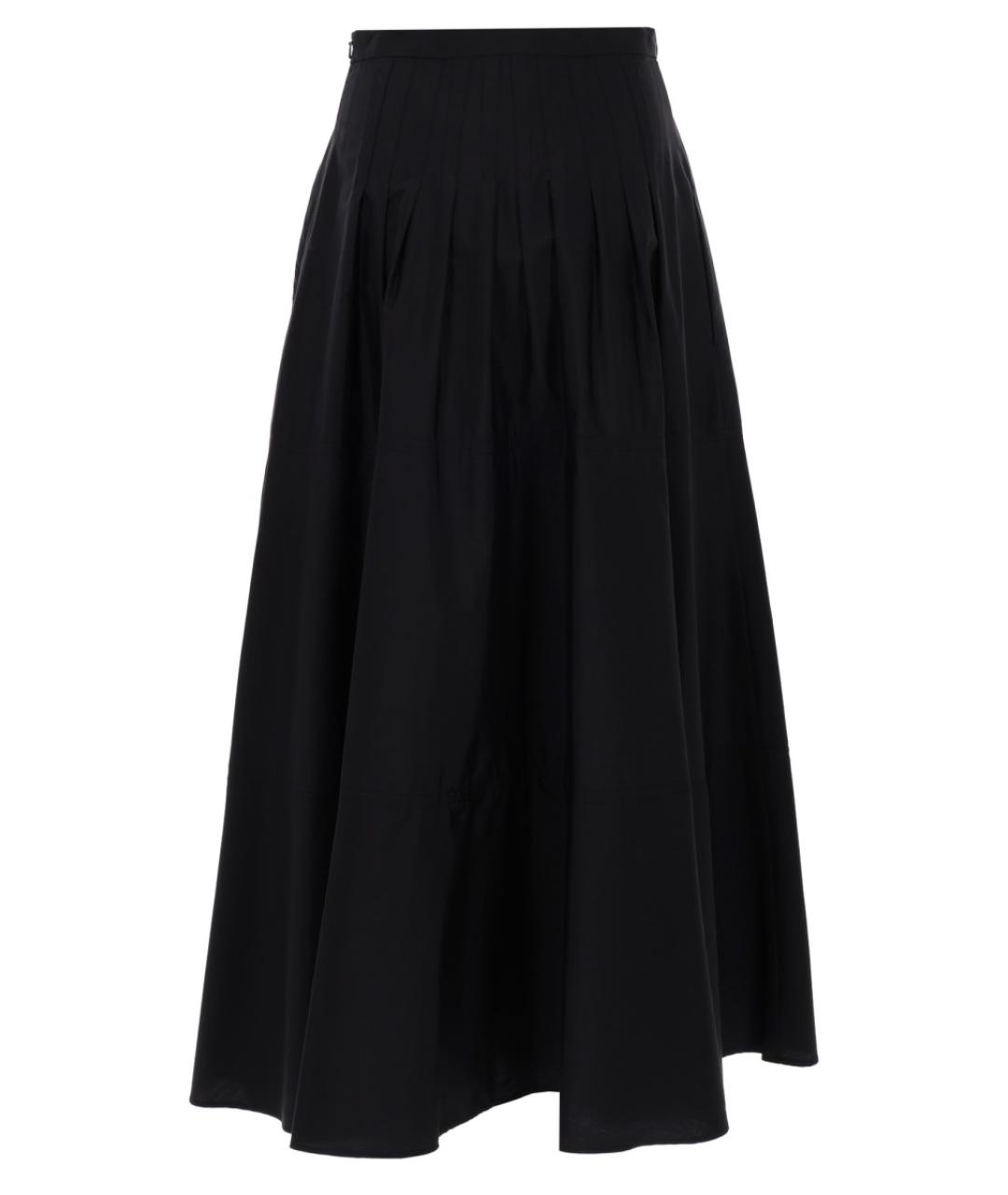 MAX MARA Черная хлопковая юбка миди, фото 2