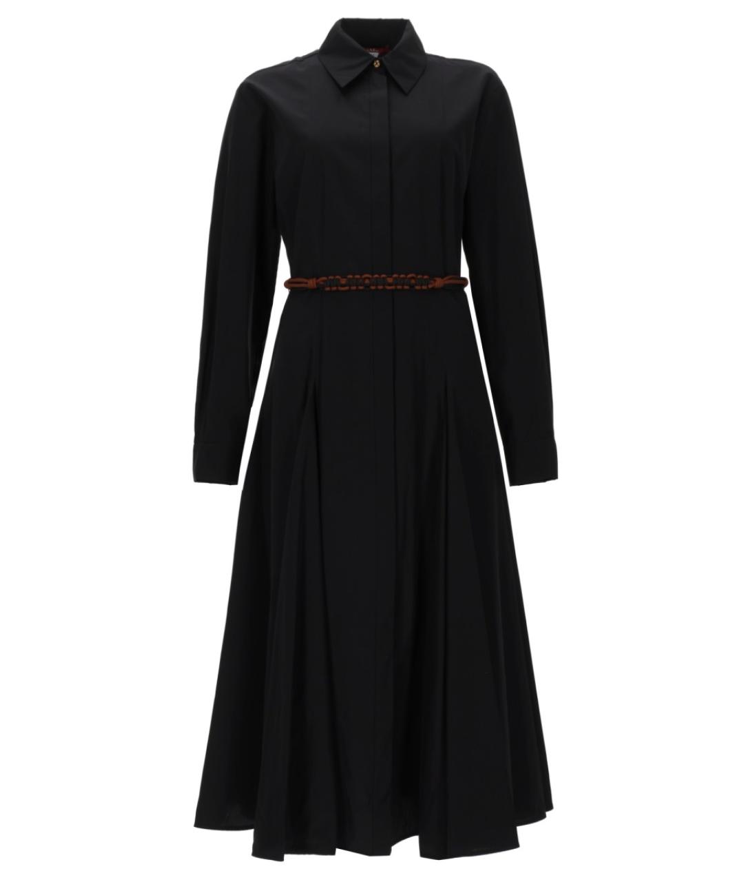 MAX MARA Черное хлопковое повседневное платье, фото 1