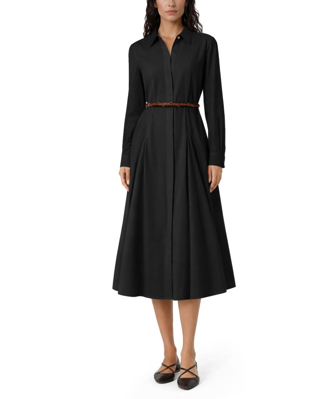 MAX MARA Черное хлопковое повседневное платье, фото 2