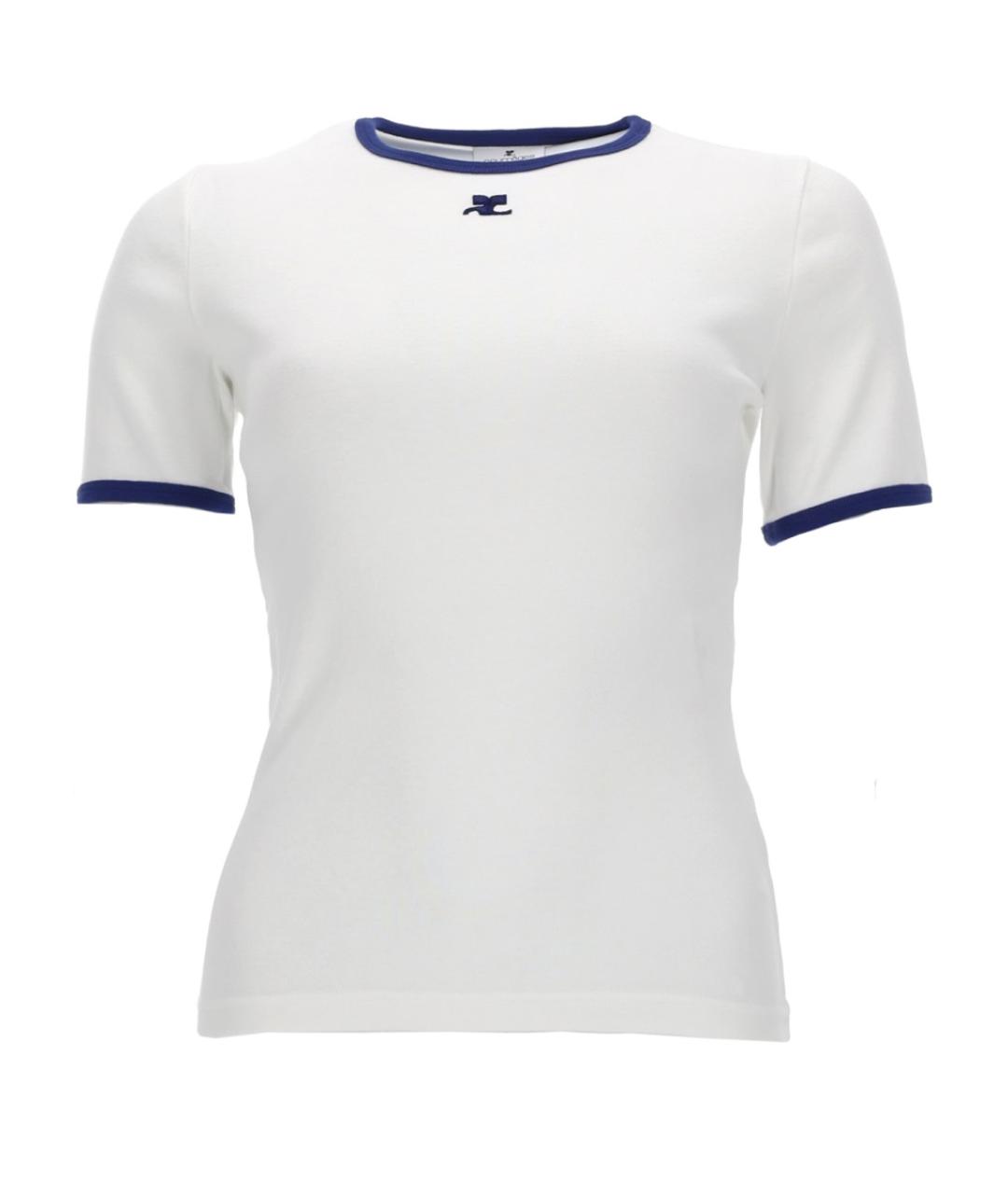 COURREGES Белая хлопковая футболка, фото 1