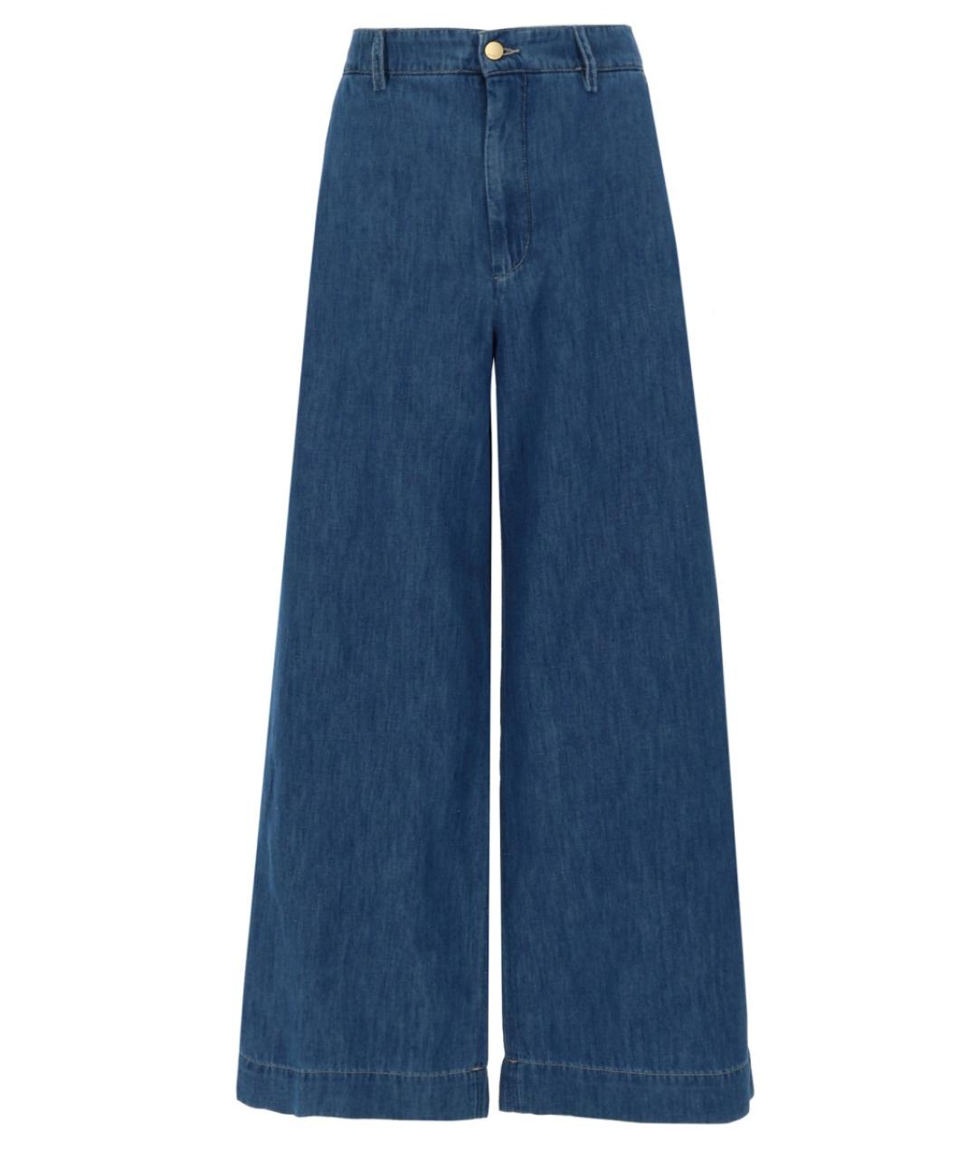 'S MAX MARA Синие хлопковые прямые брюки, фото 1