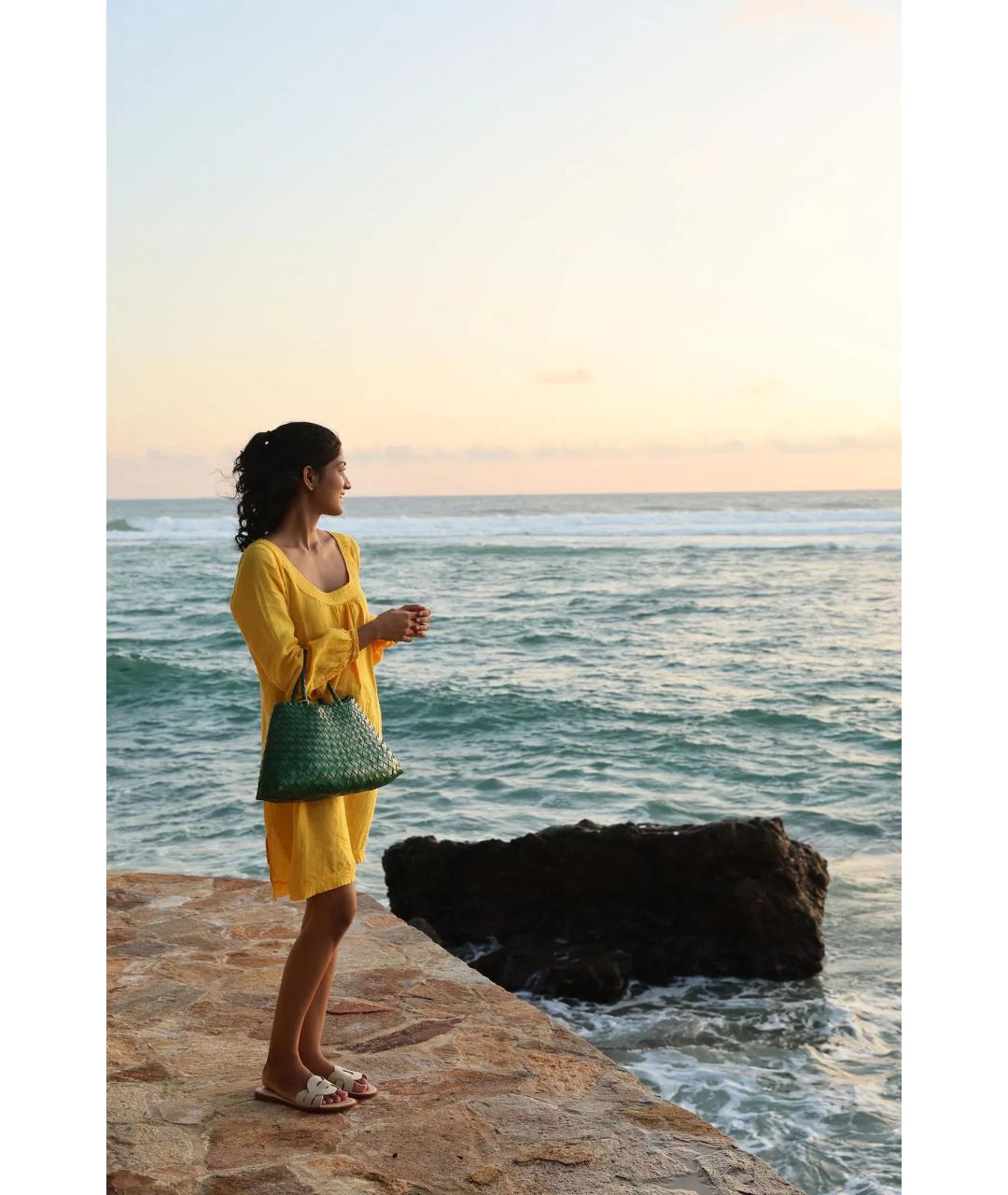 Dragon Diffusion Зеленая кожаная сумка тоут, фото 4