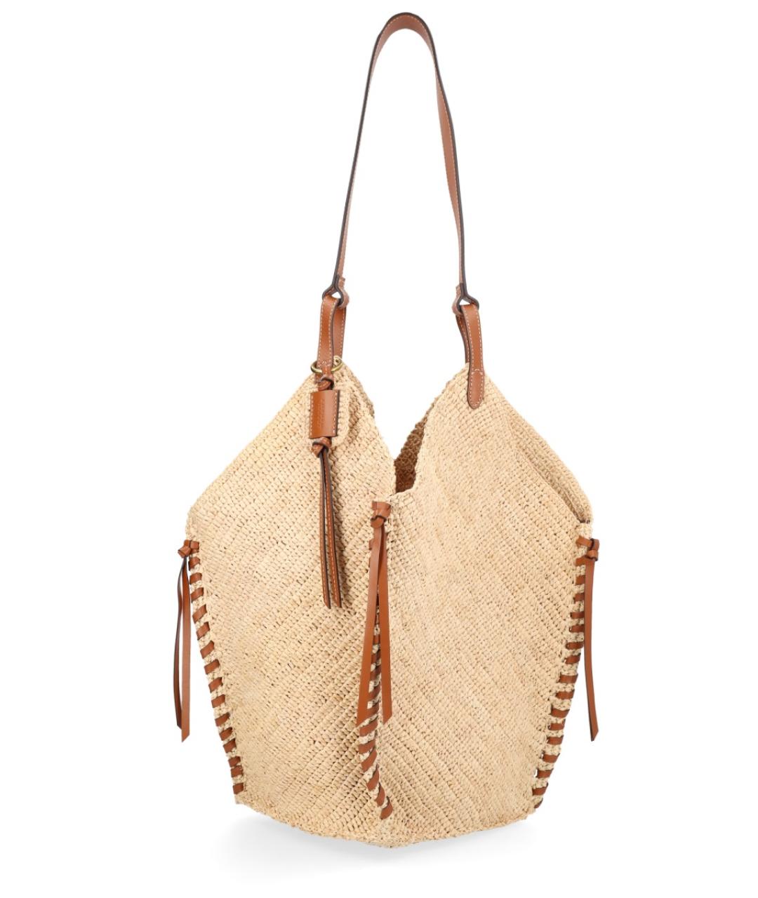 ISABEL MARANT Бежевая пелетеная сумка тоут, фото 1