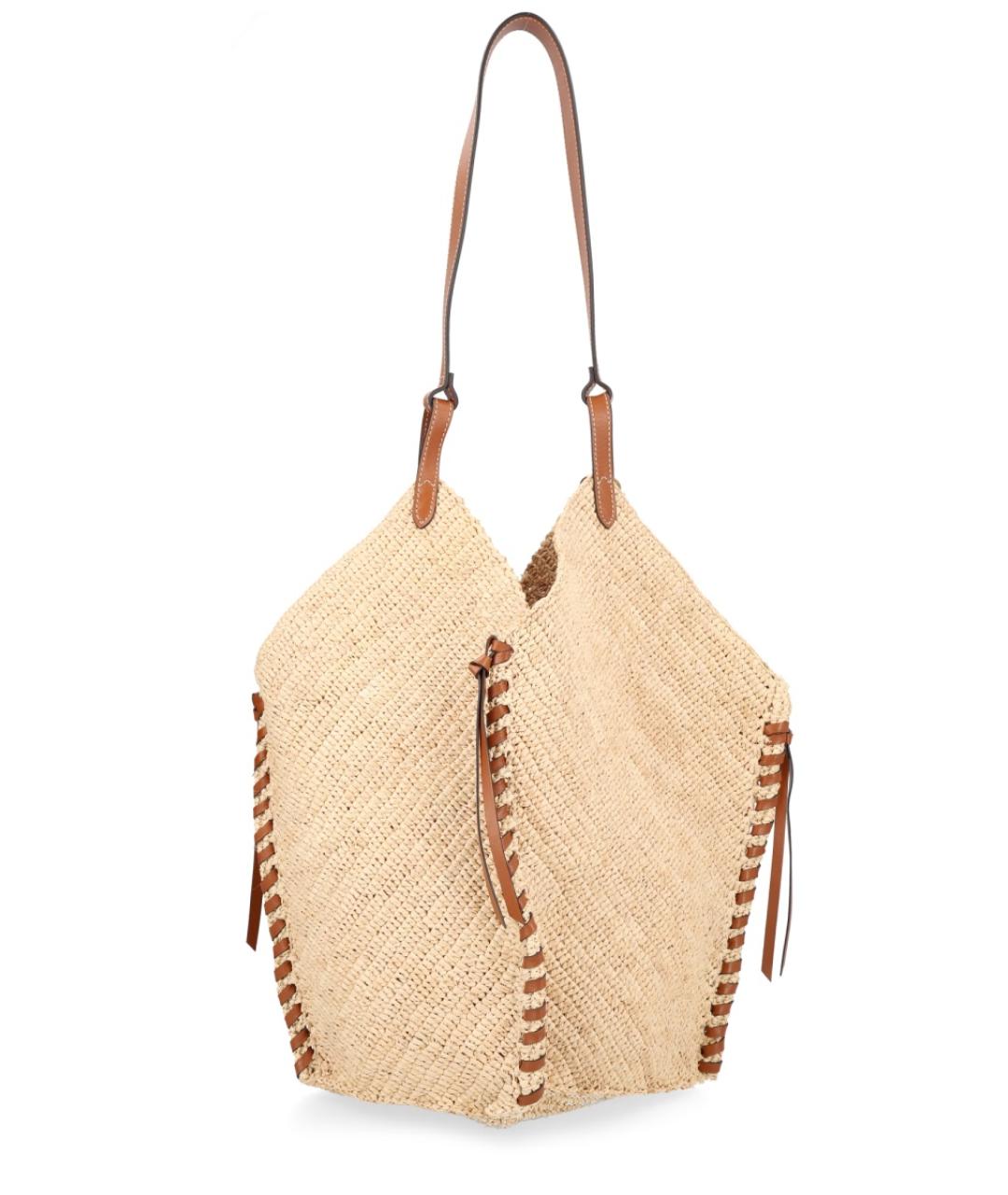 ISABEL MARANT Бежевая пелетеная сумка тоут, фото 3