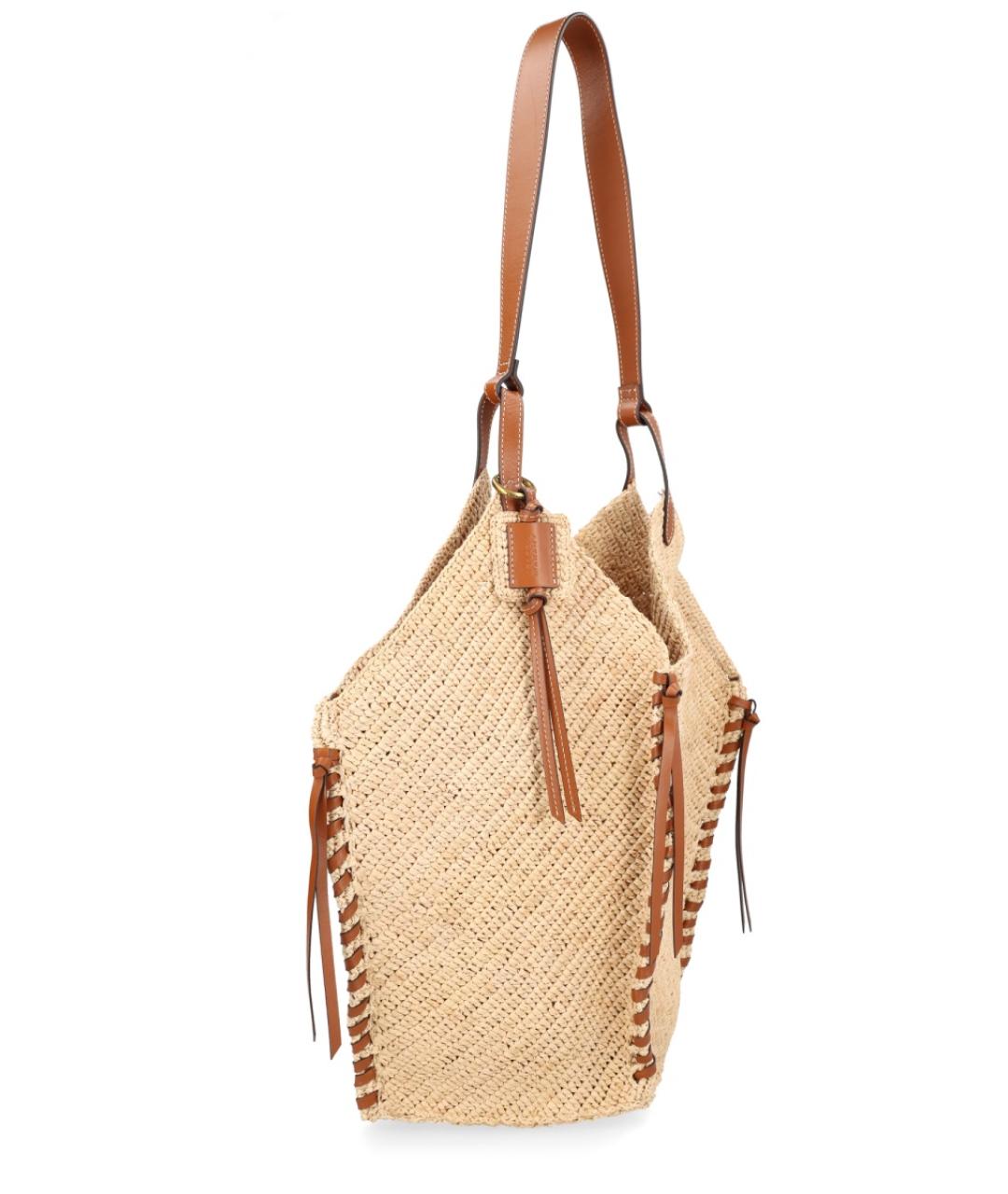 ISABEL MARANT Бежевая пелетеная сумка тоут, фото 2