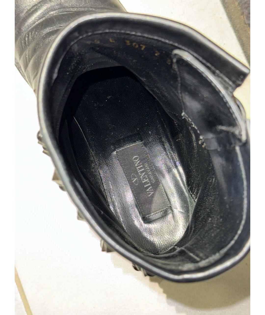 VALENTINO Черные кожаные полусапоги, фото 5