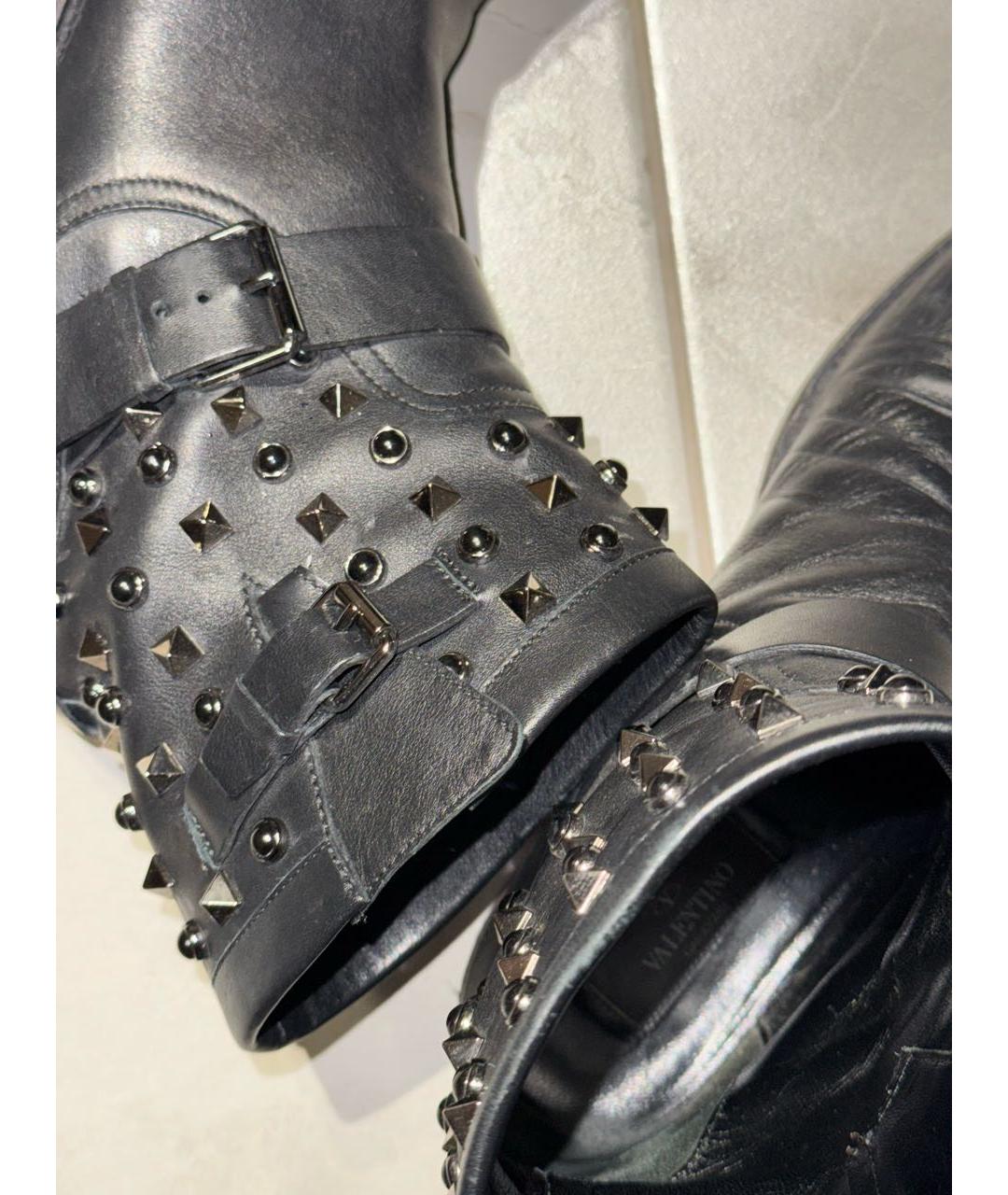 VALENTINO Черные кожаные полусапоги, фото 3