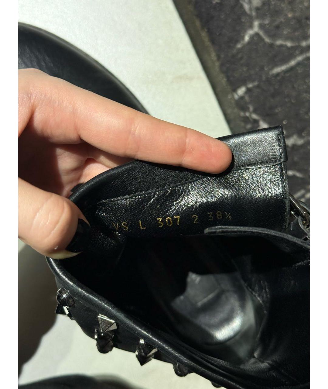 VALENTINO Черные кожаные полусапоги, фото 4