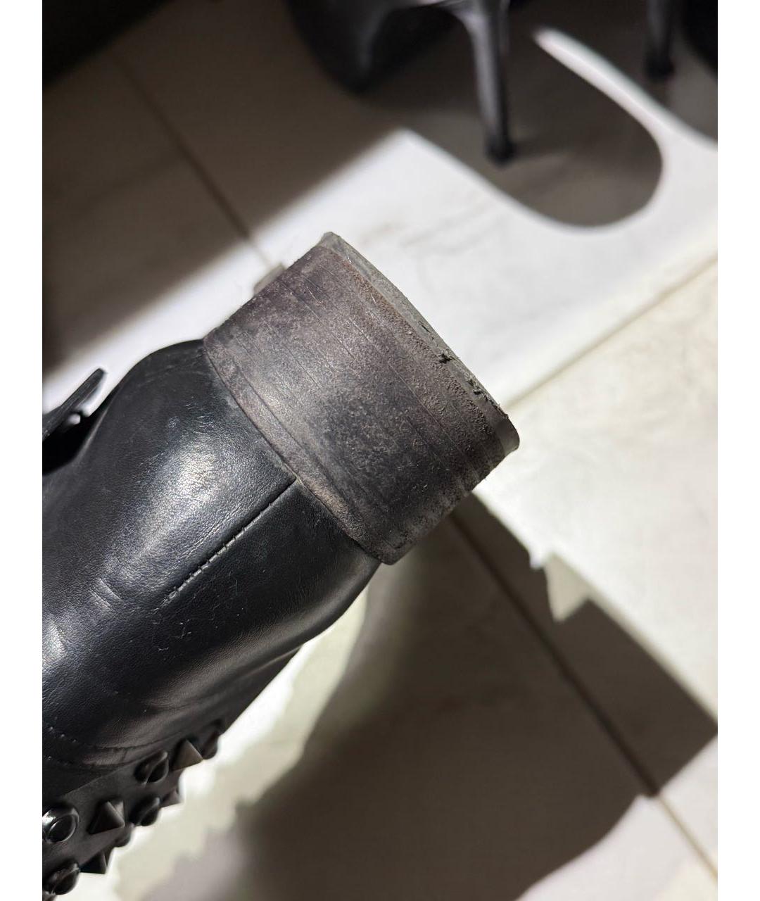 VALENTINO Черные кожаные полусапоги, фото 7