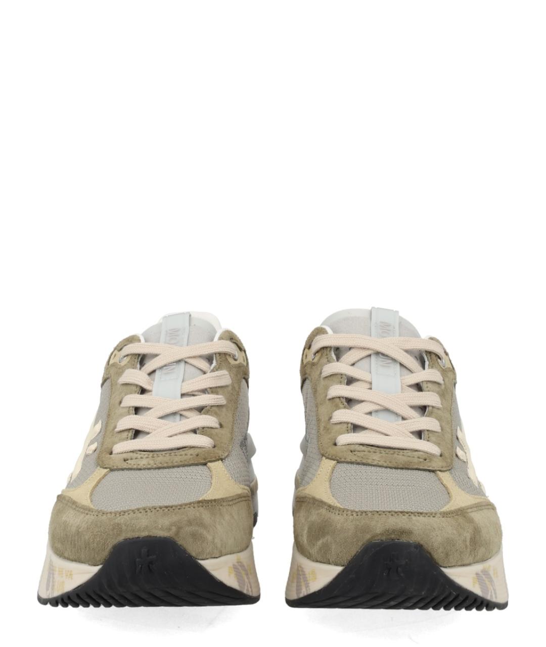 PREMIATA Зеленые кожаные низкие кроссовки / кеды, фото 3