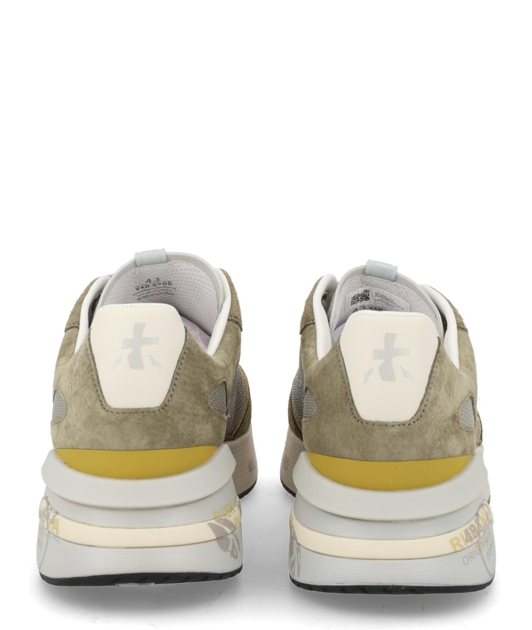 PREMIATA Зеленые кожаные низкие кроссовки / кеды, фото 4