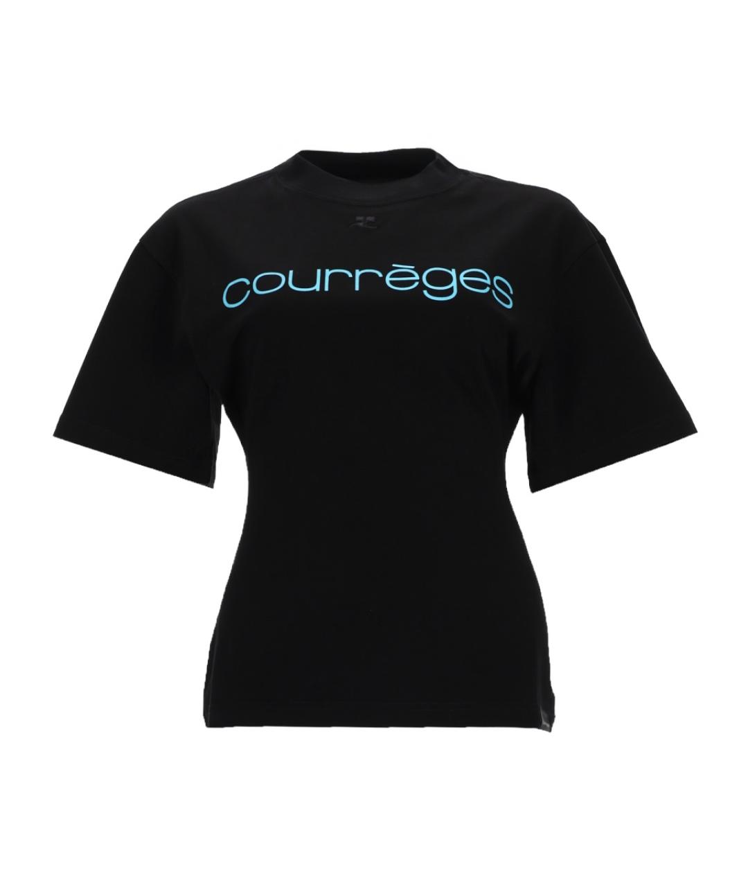 COURREGES Черная хлопковая футболка, фото 1