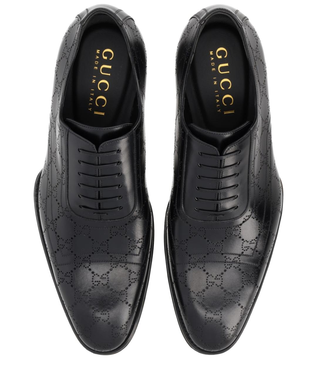 GUCCI Черные кожаные туфли, фото 6