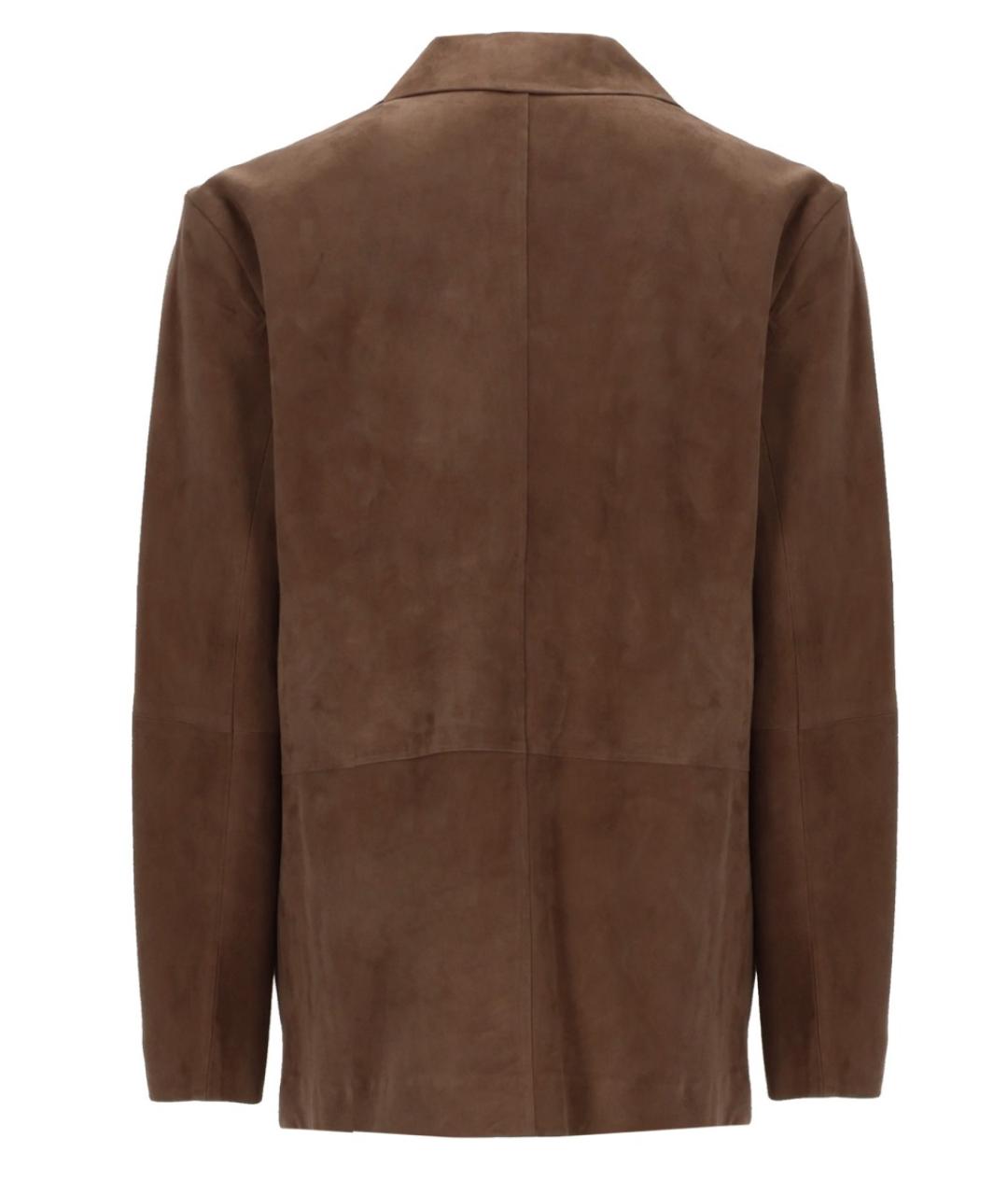 'S MAX MARA Коричневый кожаный жакет/пиджак, фото 2