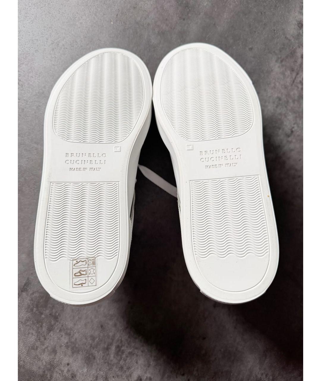BRUNELLO CUCINELLI Белые кожаные кеды, фото 5