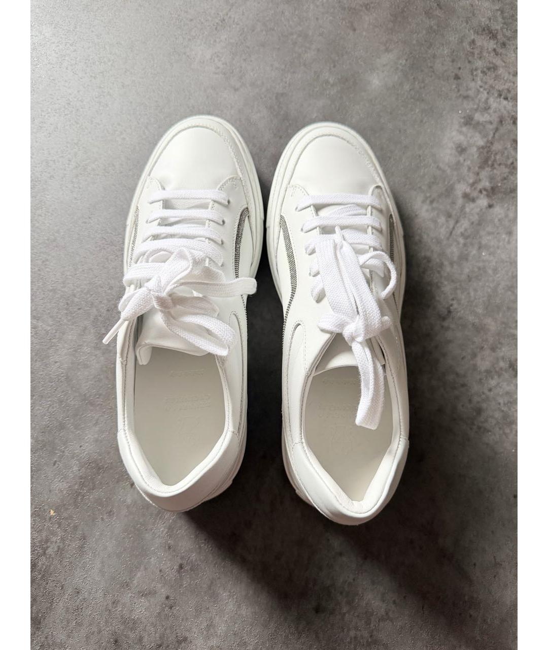 BRUNELLO CUCINELLI Белые кожаные кеды, фото 3