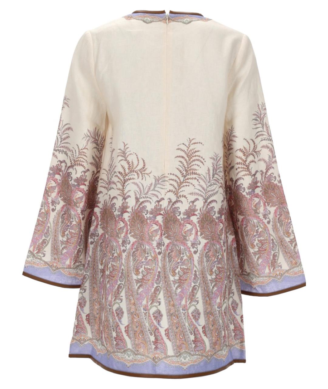 ZIMMERMANN Мульти льняное повседневное платье, фото 2