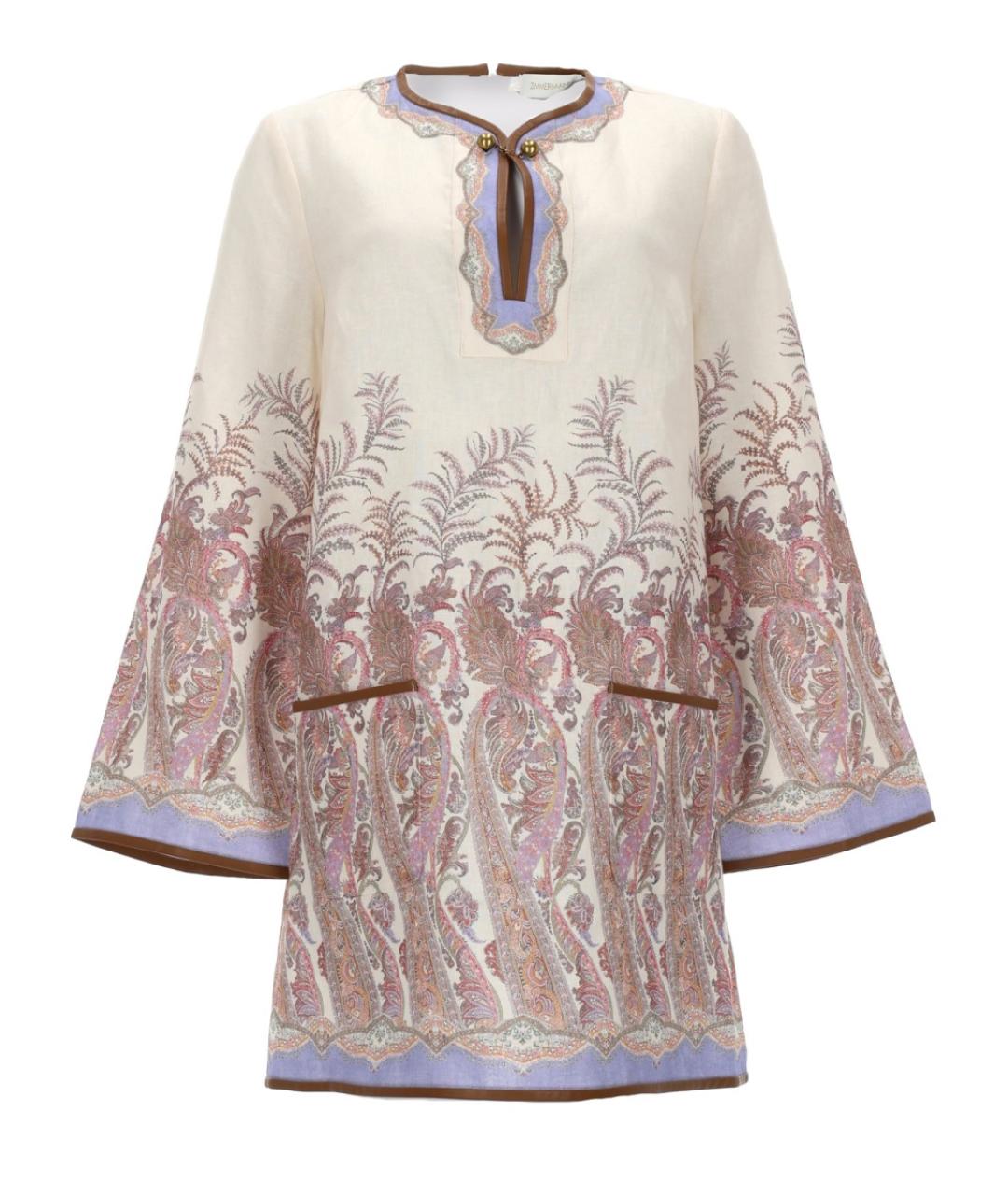 ZIMMERMANN Мульти льняное повседневное платье, фото 1