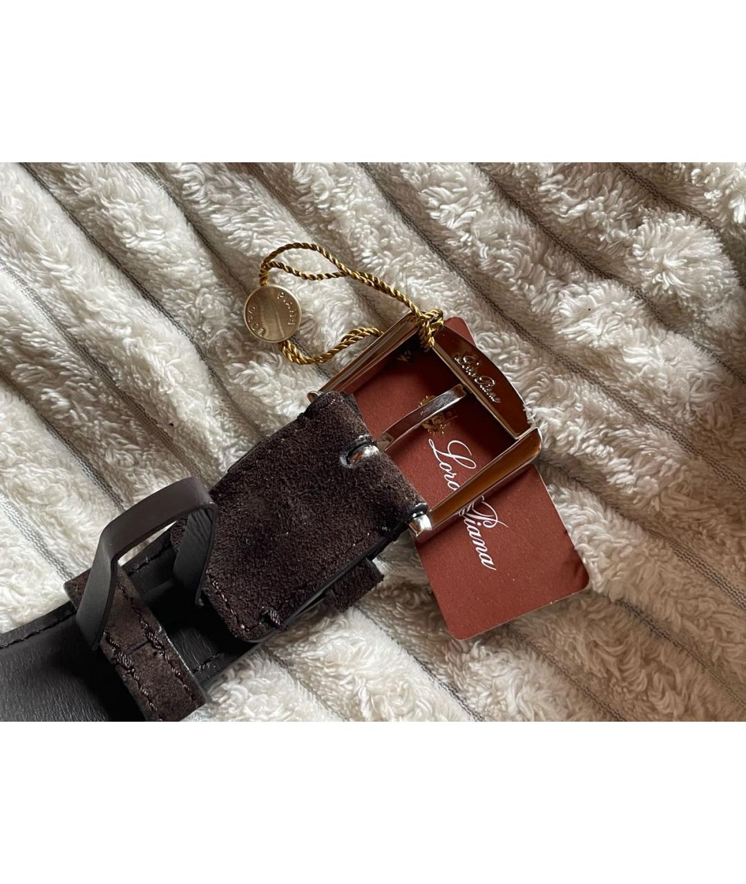 LORO PIANA Коричневый замшевый ремень, фото 4