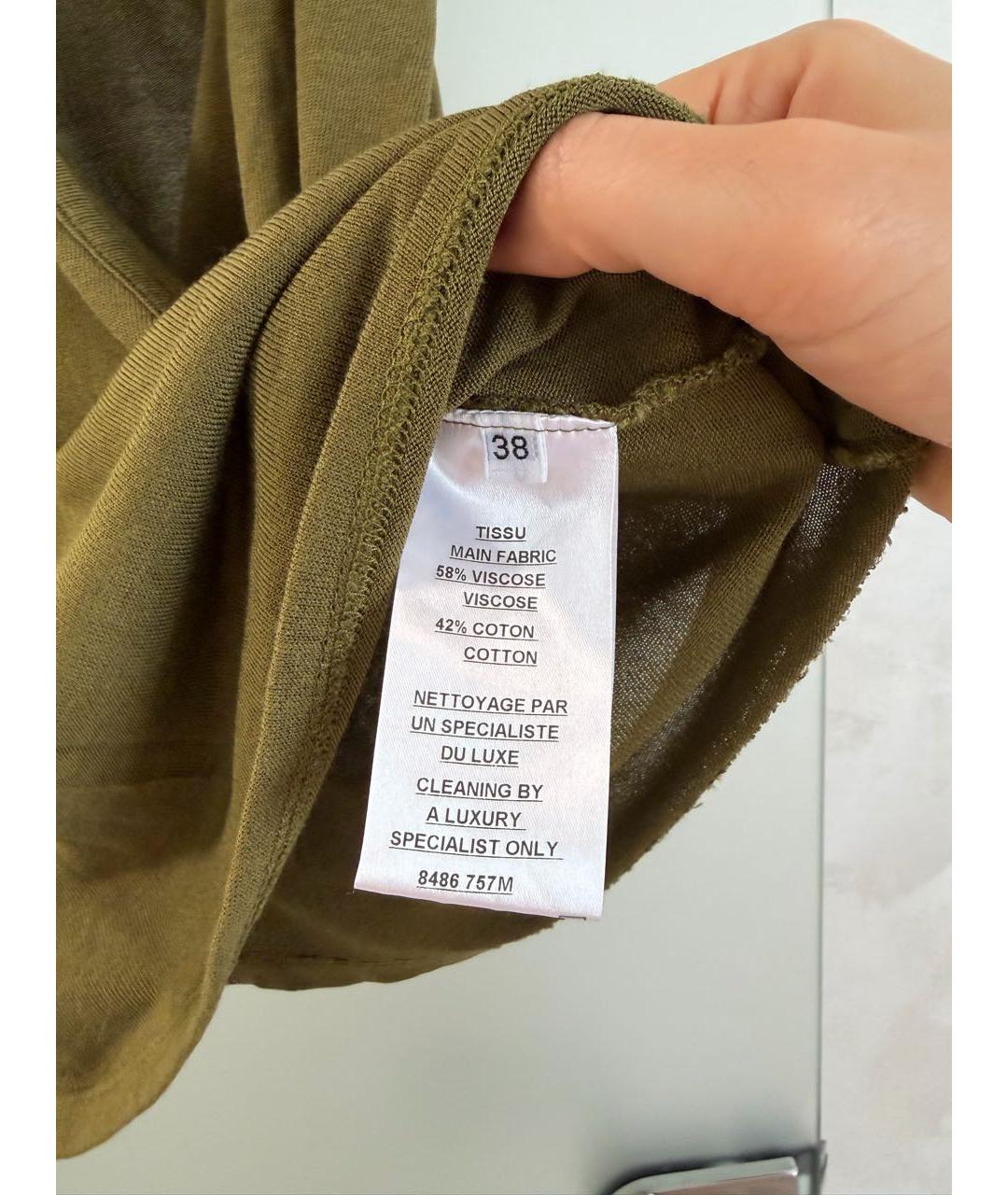 BALMAIN Хаки хлопковая майка, фото 4