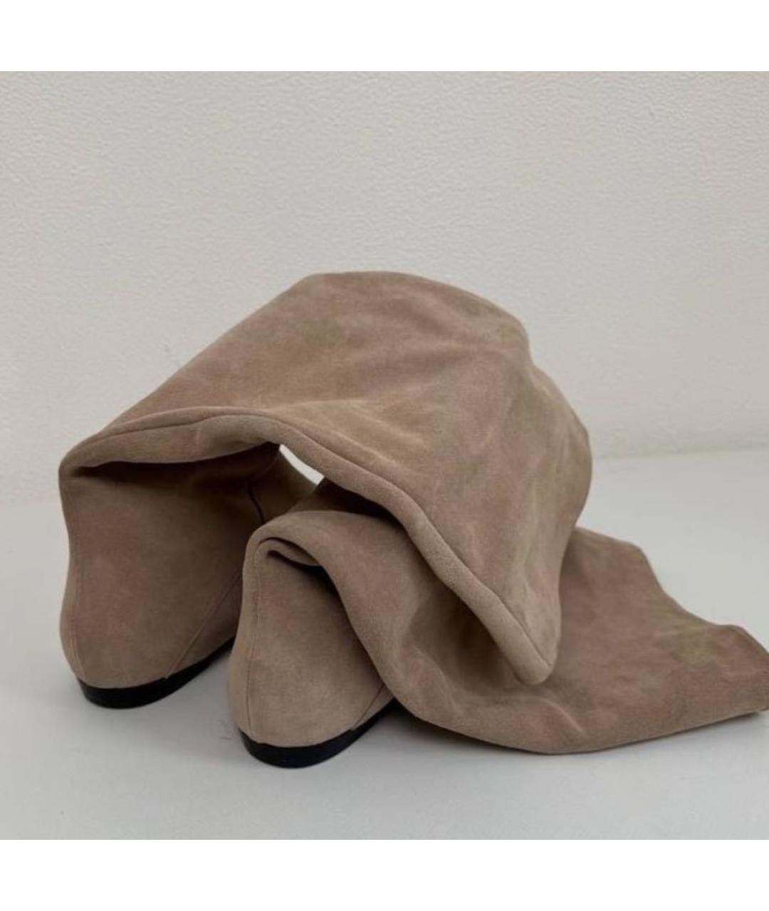 MAX MARA Бежевые замшевые сапоги, фото 8