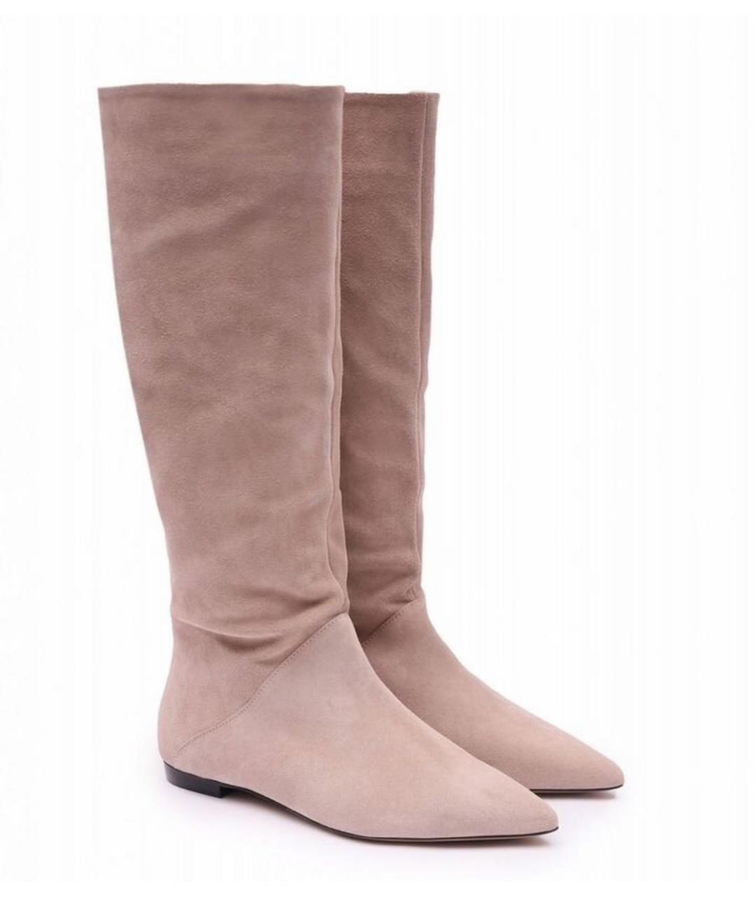 MAX MARA Бежевые замшевые сапоги, фото 2