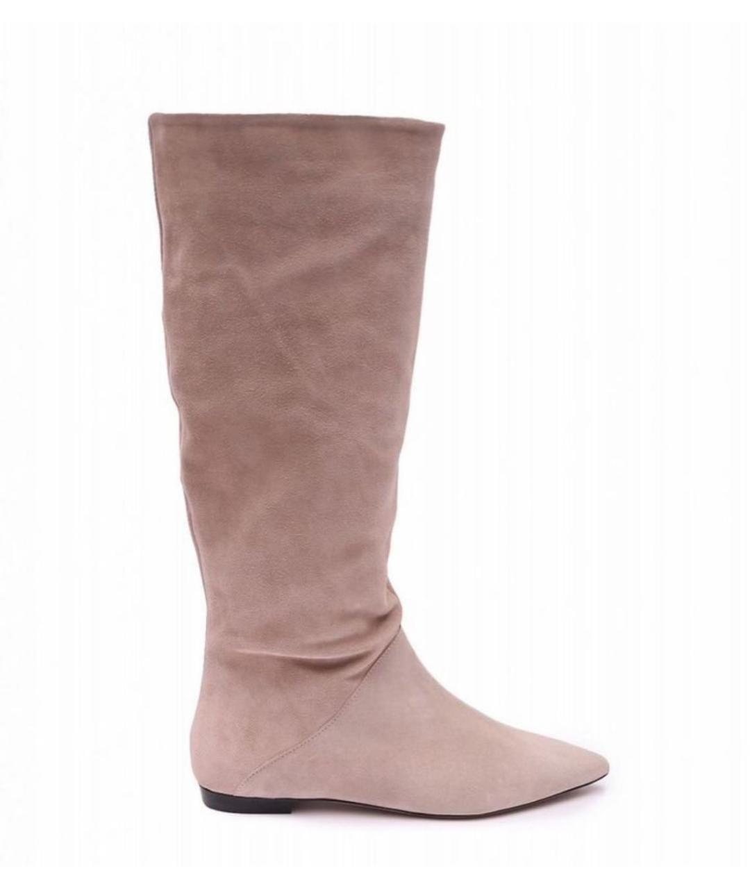 MAX MARA Бежевые замшевые сапоги, фото 9