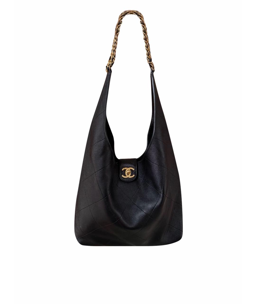 CHANEL Черная кожаная сумка тоут, фото 1