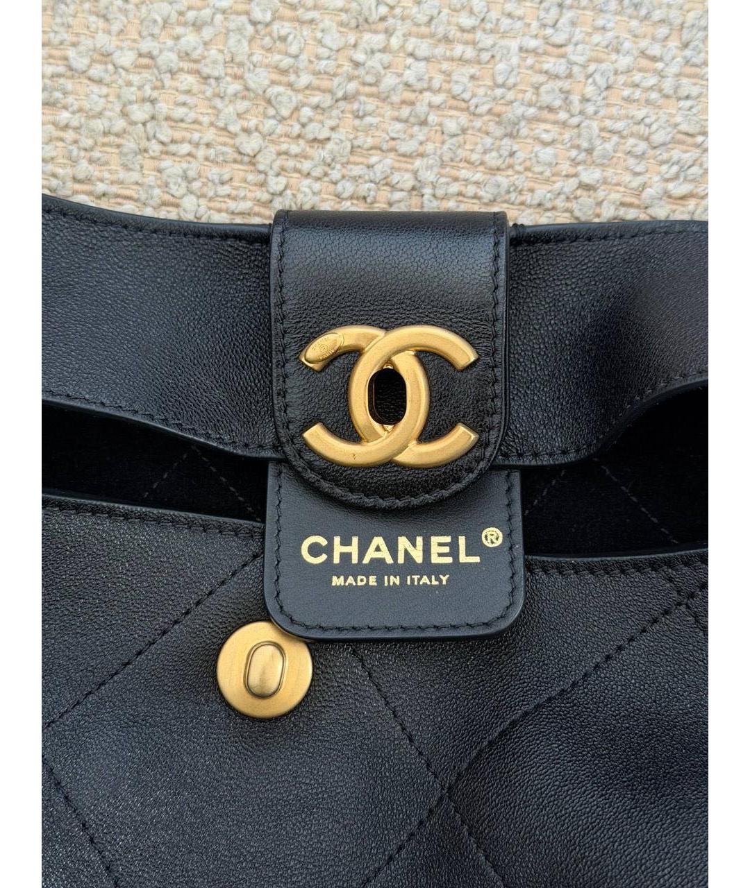 CHANEL Черная кожаная сумка тоут, фото 4