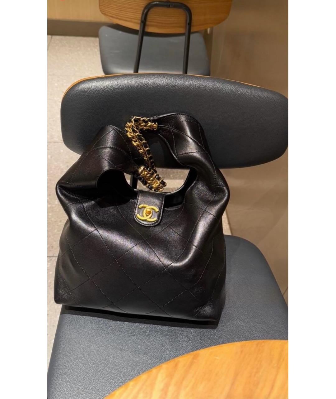 CHANEL Черная кожаная сумка тоут, фото 2
