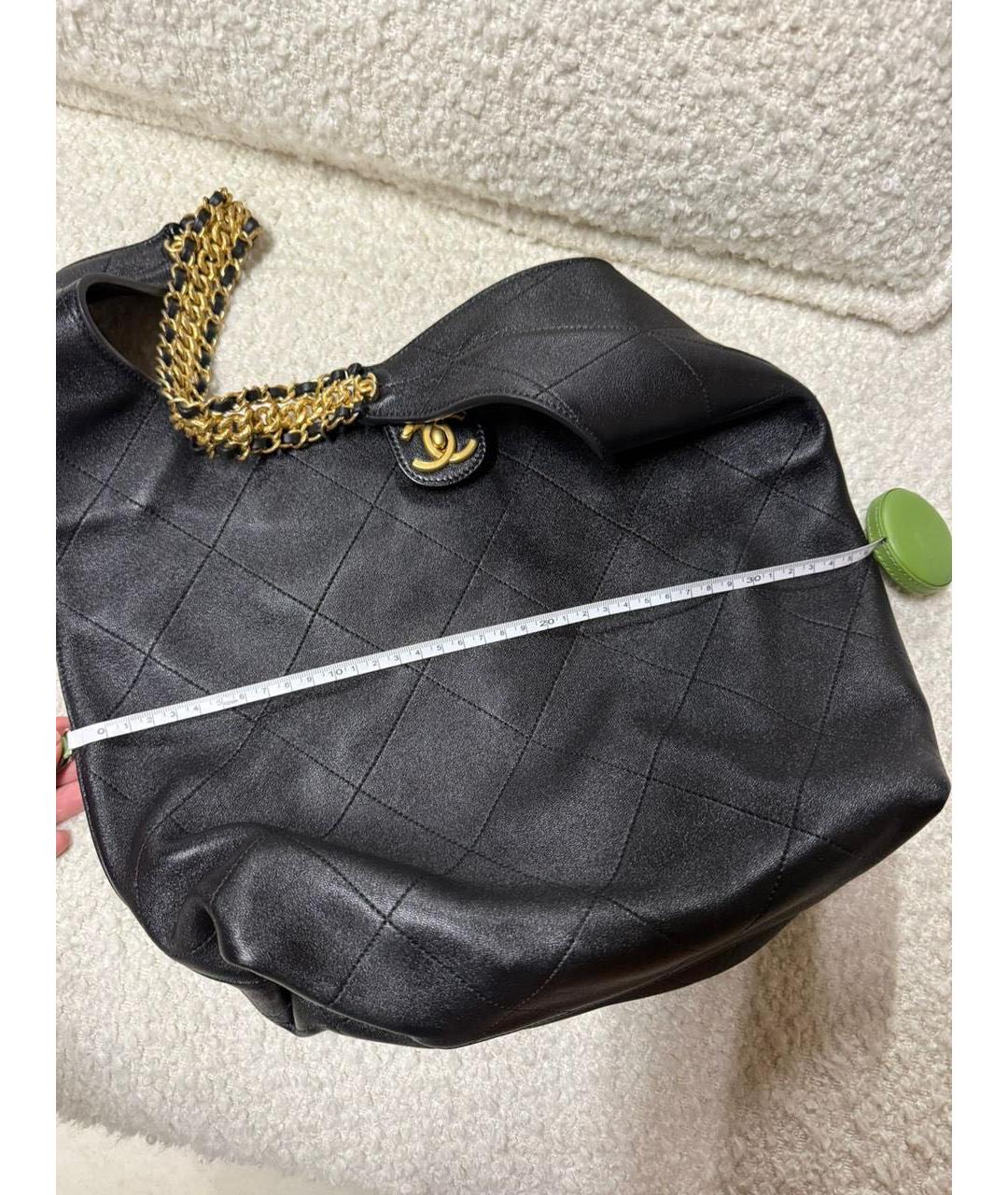 CHANEL Черная кожаная сумка тоут, фото 6