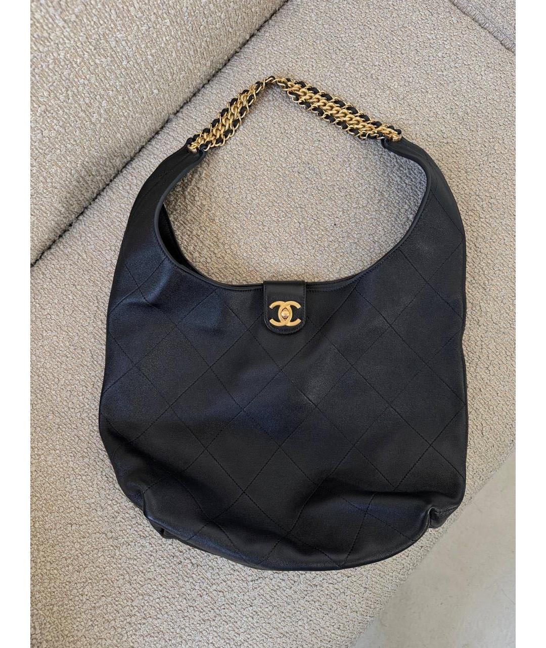 CHANEL Черная кожаная сумка тоут, фото 3