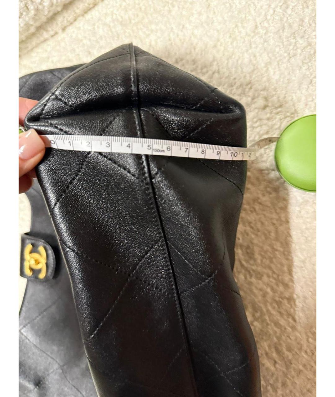 CHANEL Черная кожаная сумка тоут, фото 7