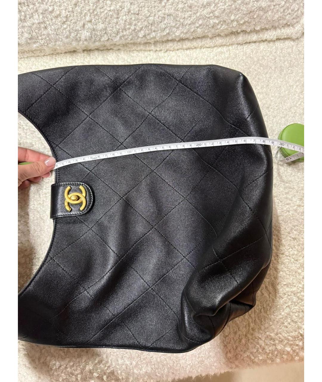 CHANEL Черная кожаная сумка тоут, фото 5