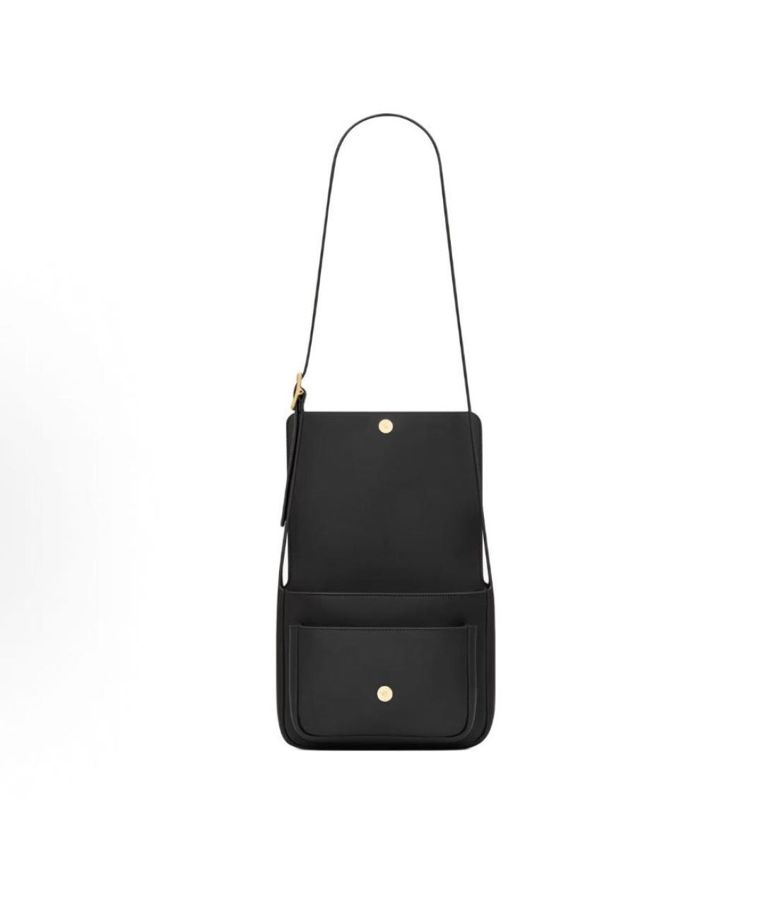 SAINT LAURENT Черная кожаная сумка через плечо, фото 4